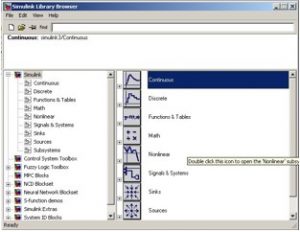 The Simulink library browser